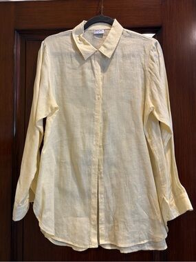 Replay Cream Button-Down Linen Shirt